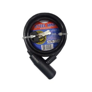 Trava Cabo De Aço Cadeado Segurança Bike Moto Carro Com Chave Espiral Anti-Roubo 1,20m