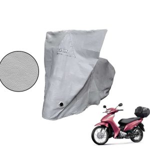 Capa Protetora Moto Honda Biz Com Baú Cinza